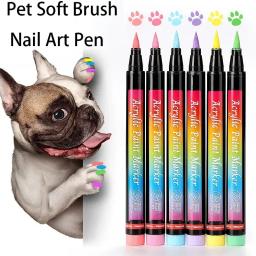 Impermeável Graffiti Nail Pen, Marcador de tinta acrílica, Ferramentas de Manicure, Nail Art, DIY Nail Polish, escova para animais de estimação, Dog, Cat Gift, 12pcs - Image 1