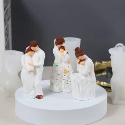 Moldes de vela de silicone para decoração doméstica, abraço família 3D, artesanato de gesso, resina fazendo materiais, molde de sabão artesanal DIY - Image 5