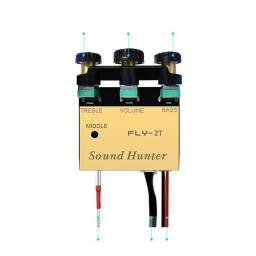 Guitarra acústica captador ativo piezo metal pegar eq equalizador preamp com volume agudos baixo controle acessórios da guitarra FLY-2T - Image 2