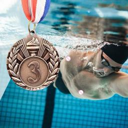 Medalha De Bronze De Prata De Ouro, Recompensas Esportivas Com Fita De Pescoço, Vencedor De Metal, Medalhas De Competição, Show De Talentos, Corrida De Festa, 5cm - Image 5