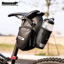 Rinowalk bolsa de bicicleta impermeável, bolsa para selim de bicicleta com bolso para garrafa d'água, saco de traseiro de grande volume, novo, 2021 - Image 1