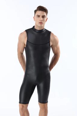 Trajes molhados sem mangas de peça única para mergulho, traje preto, wetsuit shorty masculino, surf e mergulho, maiô de inverno, 2mm - Image 4