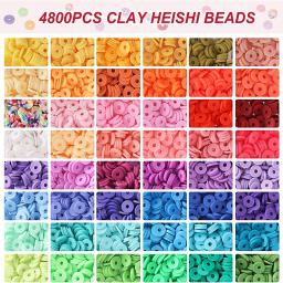 Plana Rodada Clay Heishi Beads Set, Pulseira Jóias, colar, Brinco Fazendo Kit, 48 Cores, 5000Pcs - Image 2