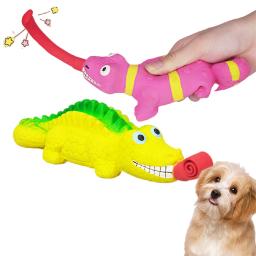 Látex Squeaky língua brinquedo para animais de estimação, dentes limpos, crocodilo, aperto vocal, divertido, alívio do estresse, gatos e cães suprimentos, novo - Image 1