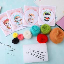 Pacote de feltragem de lã para DIY artes e ofícios, agulha feltragem starter kit, brinquedo artesanal animal, fio não acabado, bordado, 1 pc - Image 3