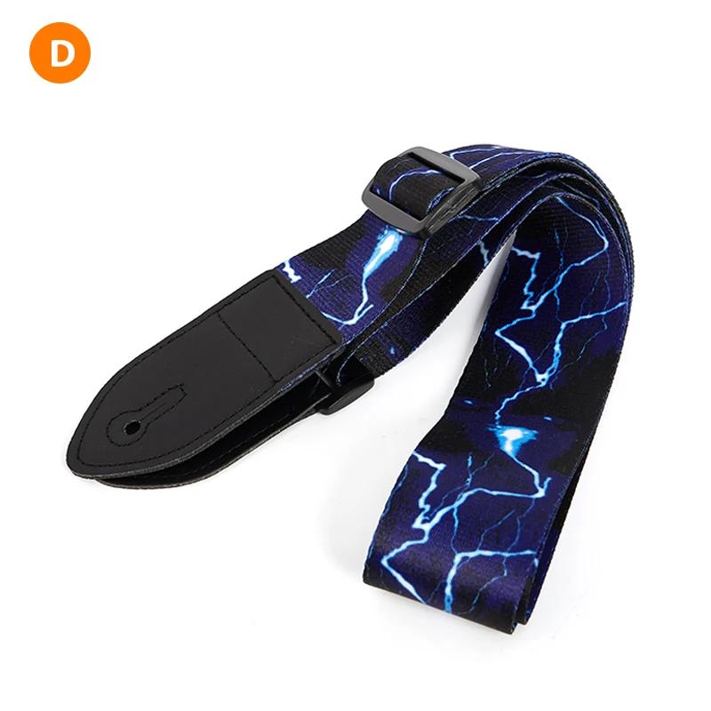Correia da guitarra multi-cor cintos de guitarra ajustável impressão colorida correias de guitarra de náilon baixo acústico acessórios de guitarra elétrica - Image 1