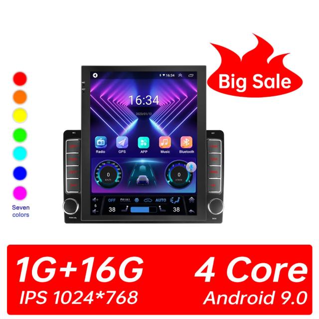 Multimídia Universal 9.7" para Carros Tesla - Rádio, GPS e Áudio Estéreo 2 Din Compatível com Toyota, LADA, NISSAN e VW, Android 13
