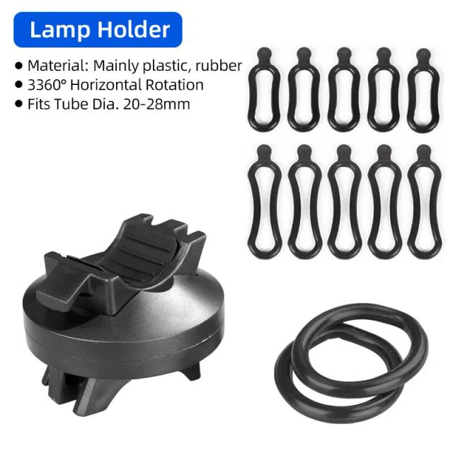 Suporte de Lanterna LED para Bicicleta com Braçadeira e Clip para Ciclismo