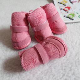 Botas de neve ao ar livre para cães, tênis antiderrapante, sapatos confortáveis para animais de estimação quentes, suprimentos para neve, inverno, 4 peças por conjunto - Image 2