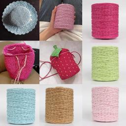 280-300m natural rafia fio de palha diy artesanal crochê tricô chapéu bolsa almofada cesta ráfia corda material acessório - Image 2