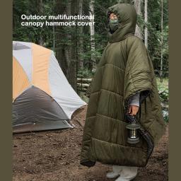 Rede com capuz quente para mulheres, saco de dormir, cobertor de múltiplos usos, acampamento na praia, tenda de balanço, inverno - Image 3