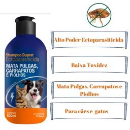 Antipulgas Shampoo Ectoparasiticida Duprat 500ml para Cachorros e Gatos Pulgas Carrapatos Piolhos - Image 2