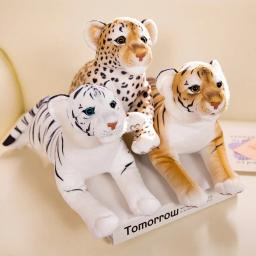 50cm realista tigre leopardo brinquedos de pelúcia macio animais selvagens simulação tigre branco jaguar boneca crianças presentes aniversário - Image 4