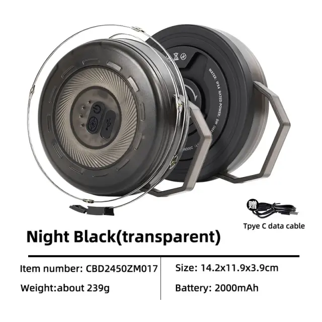 Iluminação Sustentável com Luz LED Blackdog para Barraca Externa com Armazenamento de Manivela e Bateria de Alta Capacidade