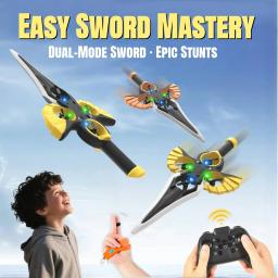 Drone planador de espada voadora RC com onda manual e modo controlador, avião acrobático de 3 velocidades para crianças, adolescentes e adultos, luzes LED, diversão aérea - Image 2