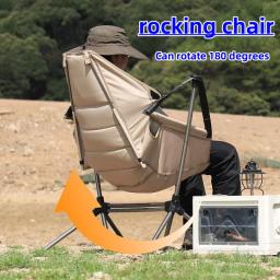 Conveniente cadeira dobrável para adultos, liga de alumínio, lazer camping e piquenique, 180 graus rotativos - Image 2