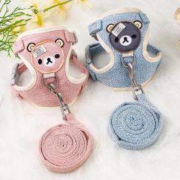 Pet Dog Tração Corda, Pequeno Dog Collar Universal Walking Cat Rope, Pequeno Urso Mochila, Glow Tanque, Peito Pet Carrier Leash - Image 1