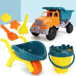 Interactive Beach Castle Toy Set para crianças, jogo ao ar livre, pá, ancinho, molde, praia, balde, brinquedos de areia, carrinho de caminhão - Image 1