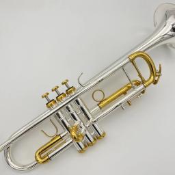 Instrumento profissional trompete para iniciantes, marca americana, banhado a prata, limitador de botão banhado a ouro, três tons - Image 1