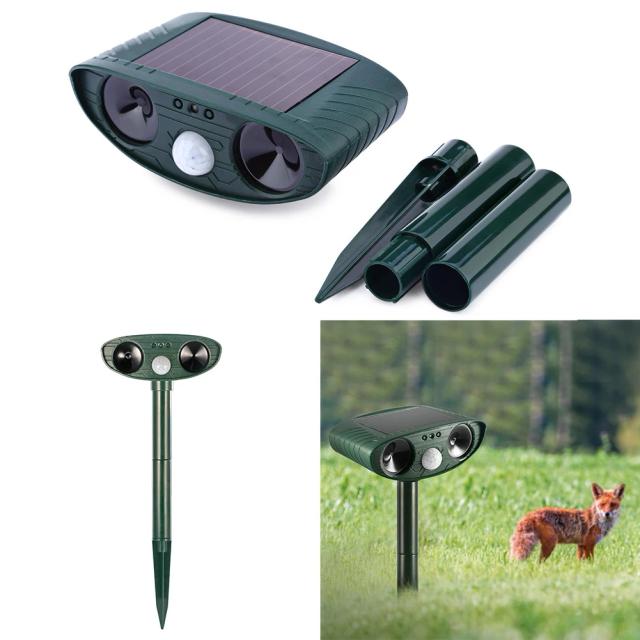 Repelente Ultrassônico de Animais com Sensor de Movimento e Alimentação Solar, Ideal para Proteção de Fazendas e Impermeável IPX4
