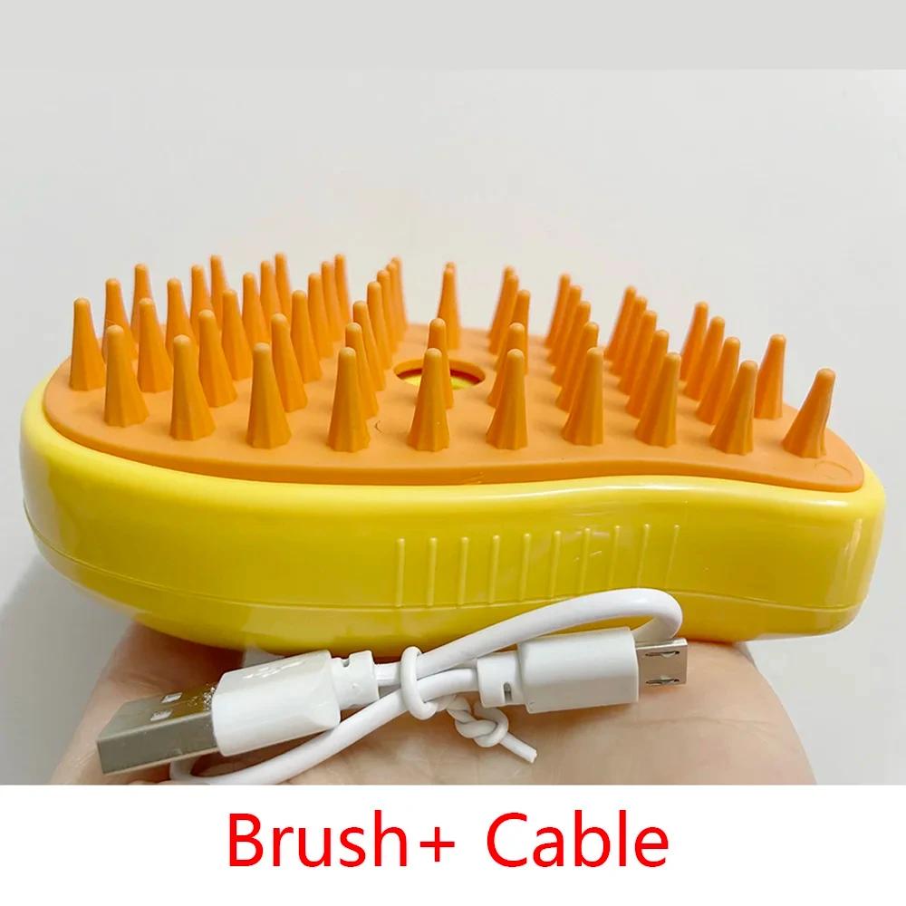 Escova de vapor elétrica para animais de estimação, cão e gato Spray de água, Kitten Pet Comb Depilação macia de silicone Escova de cabelo de banho - Image 1
