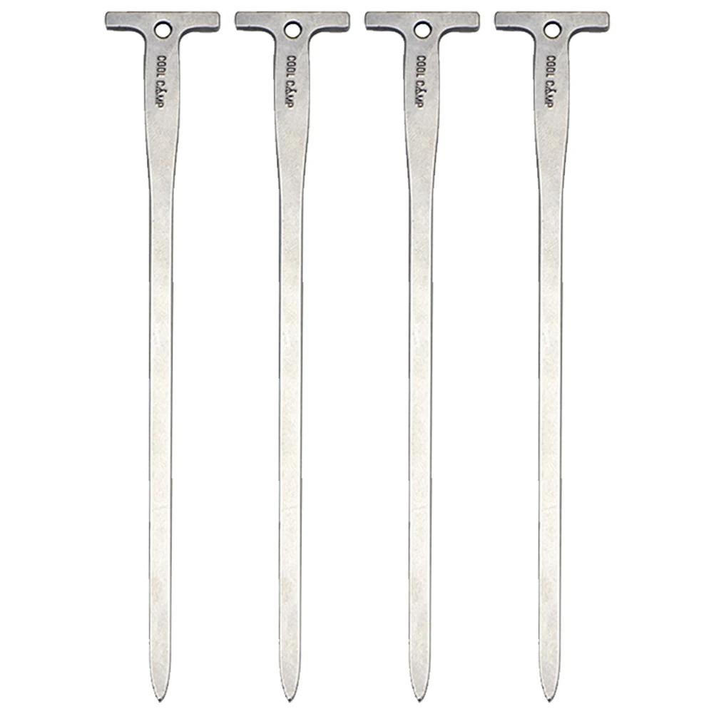 Aço inoxidável Outdoor Tent Pregos com Buraco, estacas à terra, Camping Spikes, Toldo Canopy, 12cm, 4Pcs - Image 1
