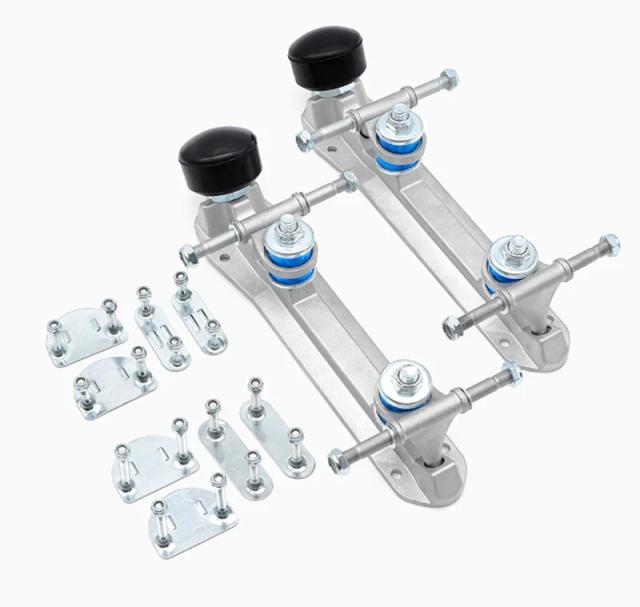 Quadro de Patins com Freio em Alumínio Alloy, Base Dupla para Suporte de Patinação Ideal