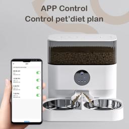 Surrunme 5L Duplo 2 Tigela Controle Remoto WiFi Múltiplo Alimentador De Animais De Estimação Automática para Cat Dog Smart Food Dispenser Video Camera - Image 3