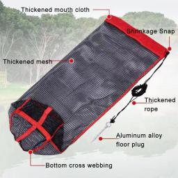 Saco de rede de pesca dobrável Redes de espessamento para boca de peixe pequena rede Guarda de fundo plano Armazenamento simples com plugues de terra - Image 4