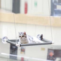 Rede montada em janela para cães e gatos, assento para animais, super ventosa, espreguiçadeira suspensa, cama macia e quente para cães pequenos e coelhos - Image 3