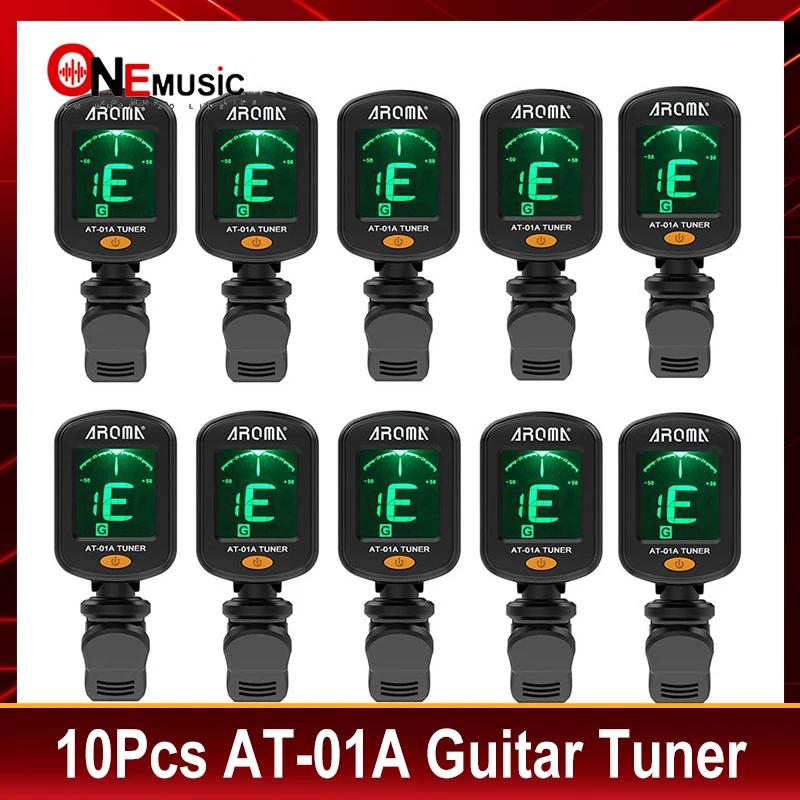 Aroma AT-01A afinador de guitarra rotatable clip-on sintonizador display lcd para cromática guitarra acústica baixo ukulele peças de guitarra preta - Image 1
