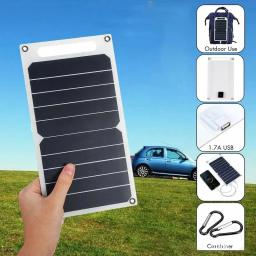 Painel solar com USB, impermeável, caminhadas ao ar livre e camping, bateria portátil, banco de carregamento do telefone móvel, 30W, 6.8V - Image 3
