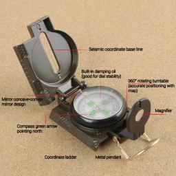Bússola militar portátil para acampamento ao ar livre, Folding Len, Exército Verde, Caminhadas, Sobrevivência, Viagem, Navegação Precisa, Ferramenta de Expedição - Image 5