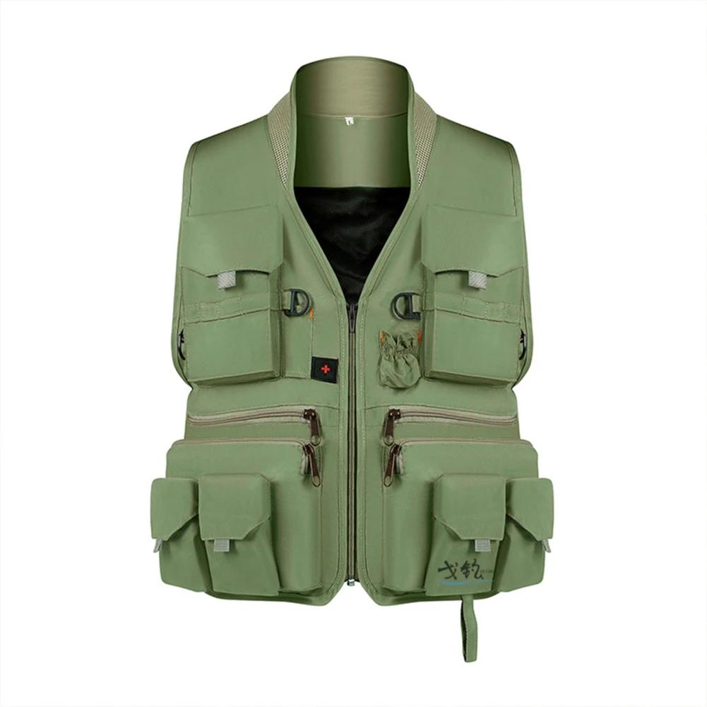 Colete de pesca multi bolso, malha respirável, segurança de pesca, colete salva-vidas para crianças, multifuncional, adultos - Image 1