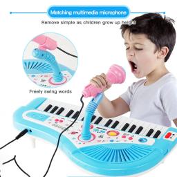 Novo 37 Teclas Teclado Eletrônico Piano para Crianças com Microfone Instrumento Musical Brinquedos Brinquedo Educativo Presente para Crianças Girl Boy - Image 3