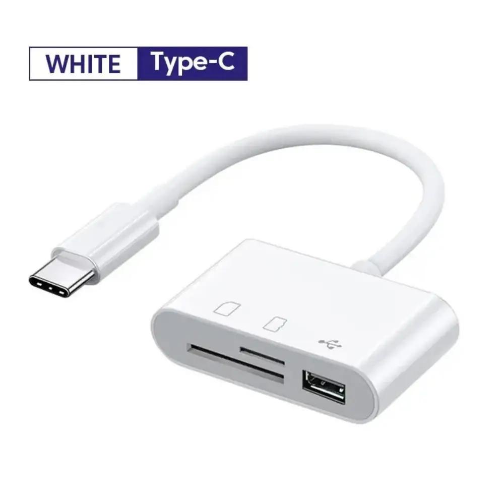 Adaptador de câmera USB 3 em 1 para iPhone tipo C para cartão SD e TF, compatível com iPhone e iPad, leitor de cartão e chave de segurança USB - Image 1