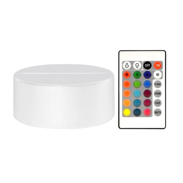 Display Decorativo de Luz Acrílica com Base de Vidro e Controle Remoto, 16 Cores, Opções de 1 a 10 Peças