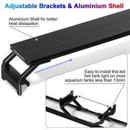 Full Spectrum LED iluminação do aquário, suportes extensíveis, Fish Tank Light, controlador externo, 20-45cm, 110V-240V - Image 2