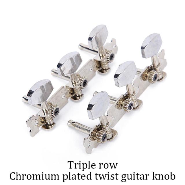 Acessórios de guitarra: Fivelas de corda, cravos de afinação e afinador triplo - Kit com 6 peças para músicos