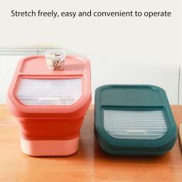 Recipiente De Armazenamento De Alimentos Dobrável Com Tampa, Recipiente De Alimento Dobrável Pet, Caixa De Vedação Hermética, Caixas De Armazenamento De Grãos De Cozinha, Cão e Gato - Image 5