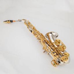 Nova chegada alto eb tune saxofone instrumento musical de bronze laca ouro sax com caso bocal - Image 3