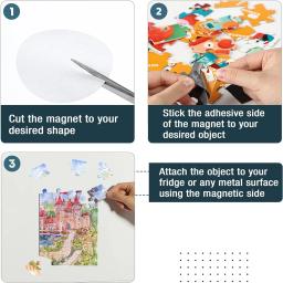 Ímã auto-adesivo adesivos, Rodada de borracha Apoiado, Folhas magnéticas macias, Quadro Ensino Adesivos, Artesanato DIY Decors, 50-100pcs - Image 6