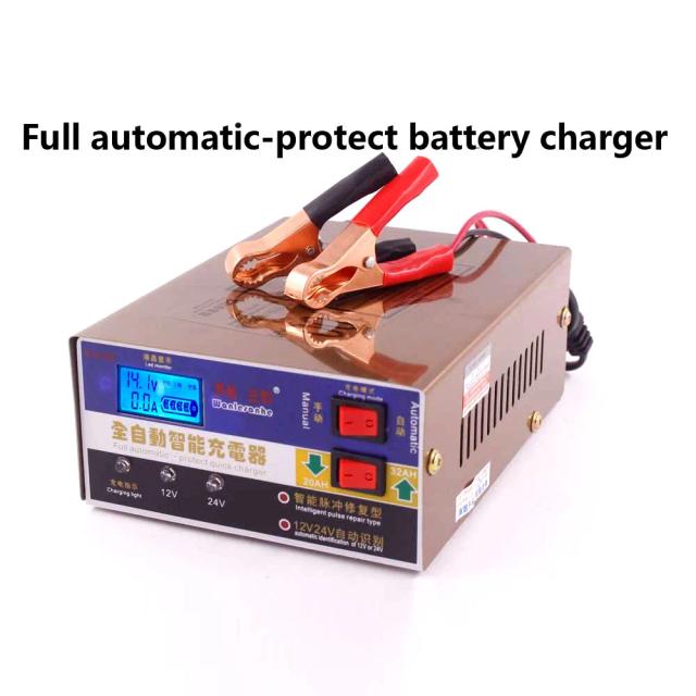 Carregador Automático inteligente para Baterias de Gel de Chumbo Ácido 12V e 24V - Reparo de Pulso Completo para Carros e Caminhões