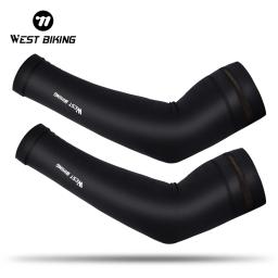 Ciclismo Oeste-Gelo Seda Esportes Braço Mangas, Ciclismo Braço Mangas, Proteção solar UV, Corrida ao ar livre e Fitness, Verão - Image 1