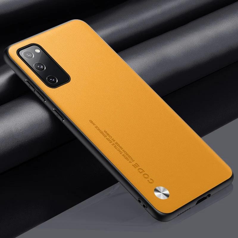 Capa luxuosa de couro pu para samsung galaxy s20 fe s20 plus capa fosca proteção de silicone capa de telefone para samsung s20 ultra coque - Image 1