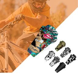 Para-lama de bicicleta de plástico, mudde roda frontal e traseiro, universal, impresso, protetor de asa para ciclismo com ties de cabo - Image 3