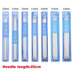 Agulhas de tricô retas de aço inoxidável, Crochet Hook, DIY Sweater Weave Knitting Tools, Acessórios de costura, 20cm, 5Pcs por conjunto - Image 5