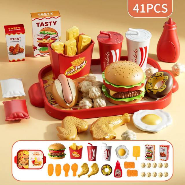 Conjunto de Brinquedos de Cozinha Infantil - Jogo de Comida Interativo