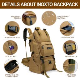 Mochila de viagem impermeável para homens, montanhismo e campismo mochila, trekking saco, escalada e caminhadas saco 50 litros - Image 4