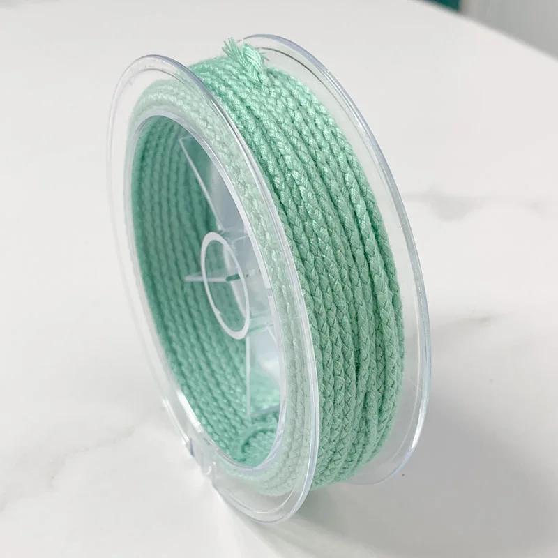 2mm remo novo high-end colorido corda de algodão artesanal corda de ouro tricolor fio de algodão diy trançado pulseira corda mão corda trançada - Image 1